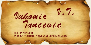 Vukomir Tančević vizit kartica